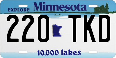 MN license plate 220TKD