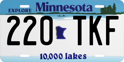 MN license plate 220TKF