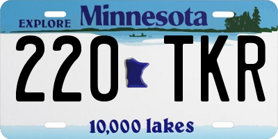 MN license plate 220TKR