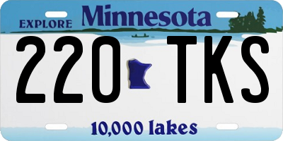 MN license plate 220TKS