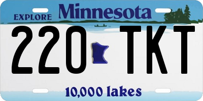 MN license plate 220TKT