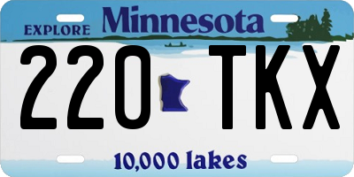 MN license plate 220TKX