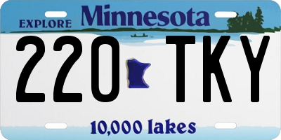 MN license plate 220TKY