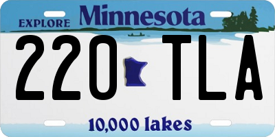MN license plate 220TLA