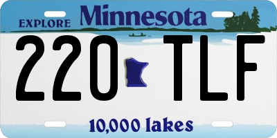MN license plate 220TLF