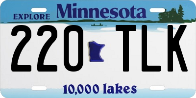 MN license plate 220TLK