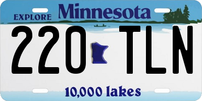 MN license plate 220TLN