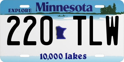 MN license plate 220TLW