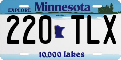 MN license plate 220TLX