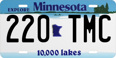 MN license plate 220TMC