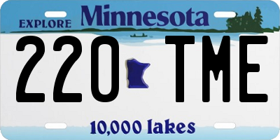 MN license plate 220TME
