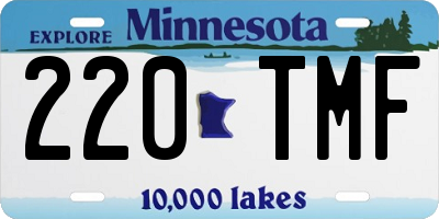 MN license plate 220TMF