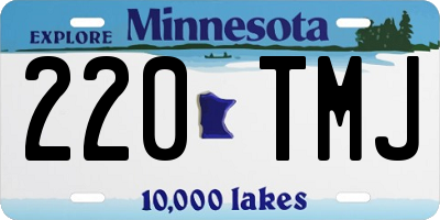 MN license plate 220TMJ