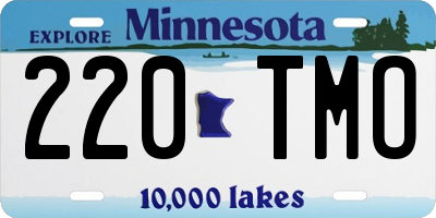 MN license plate 220TMO
