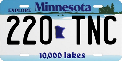 MN license plate 220TNC