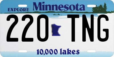 MN license plate 220TNG