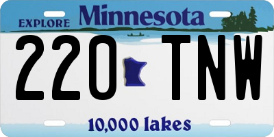 MN license plate 220TNW