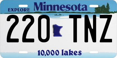 MN license plate 220TNZ