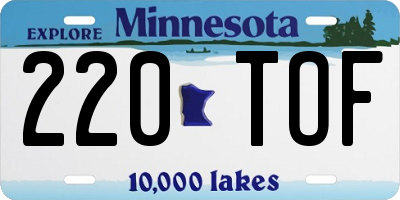 MN license plate 220TOF
