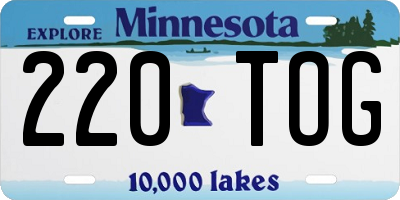 MN license plate 220TOG