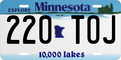MN license plate 220TOJ