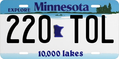 MN license plate 220TOL