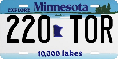 MN license plate 220TOR