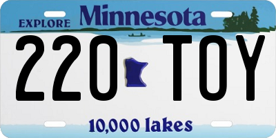 MN license plate 220TOY