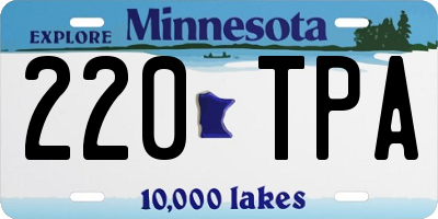 MN license plate 220TPA