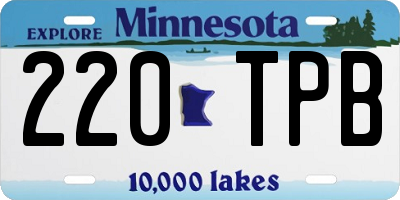 MN license plate 220TPB