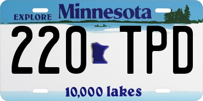 MN license plate 220TPD