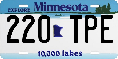 MN license plate 220TPE