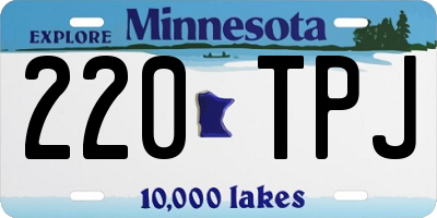 MN license plate 220TPJ