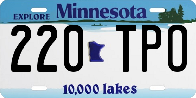 MN license plate 220TPO