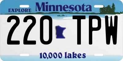 MN license plate 220TPW