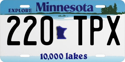 MN license plate 220TPX