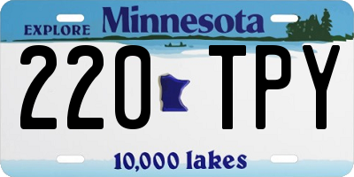 MN license plate 220TPY