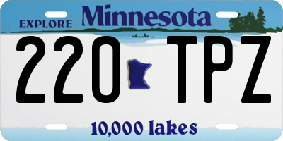 MN license plate 220TPZ