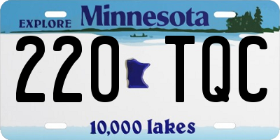 MN license plate 220TQC