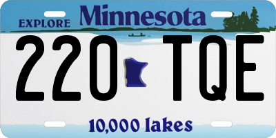 MN license plate 220TQE