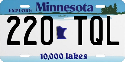 MN license plate 220TQL