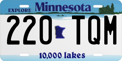MN license plate 220TQM