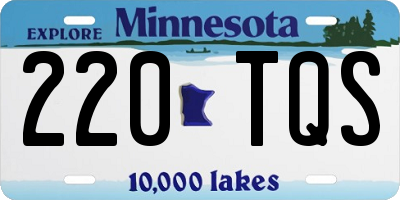 MN license plate 220TQS