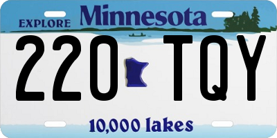 MN license plate 220TQY