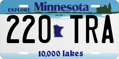 MN license plate 220TRA