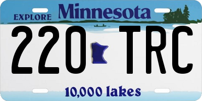 MN license plate 220TRC