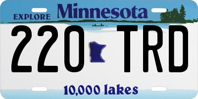 MN license plate 220TRD