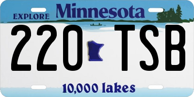 MN license plate 220TSB