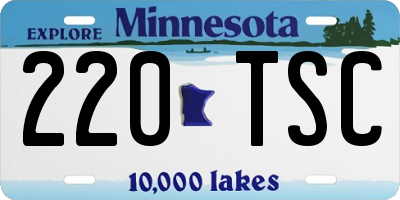 MN license plate 220TSC
