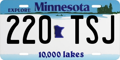 MN license plate 220TSJ